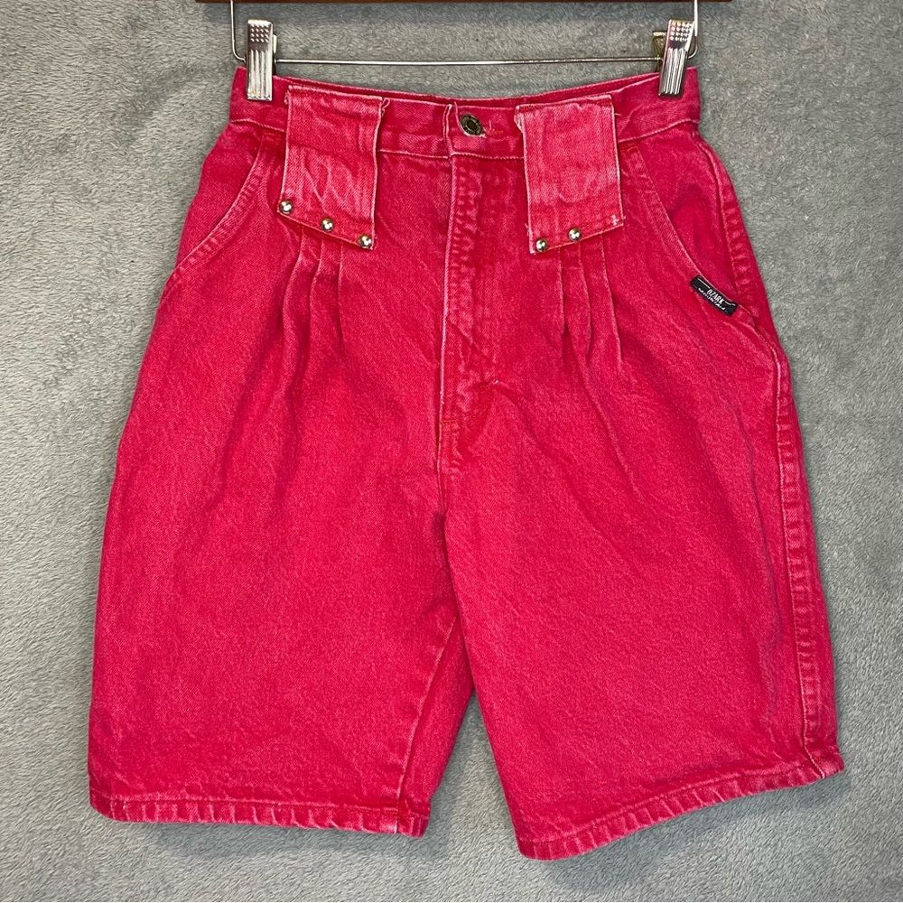 Vintage Ozark Mountain Women’s High Waist Red Denim Shorts Sz 5 Western 90s
